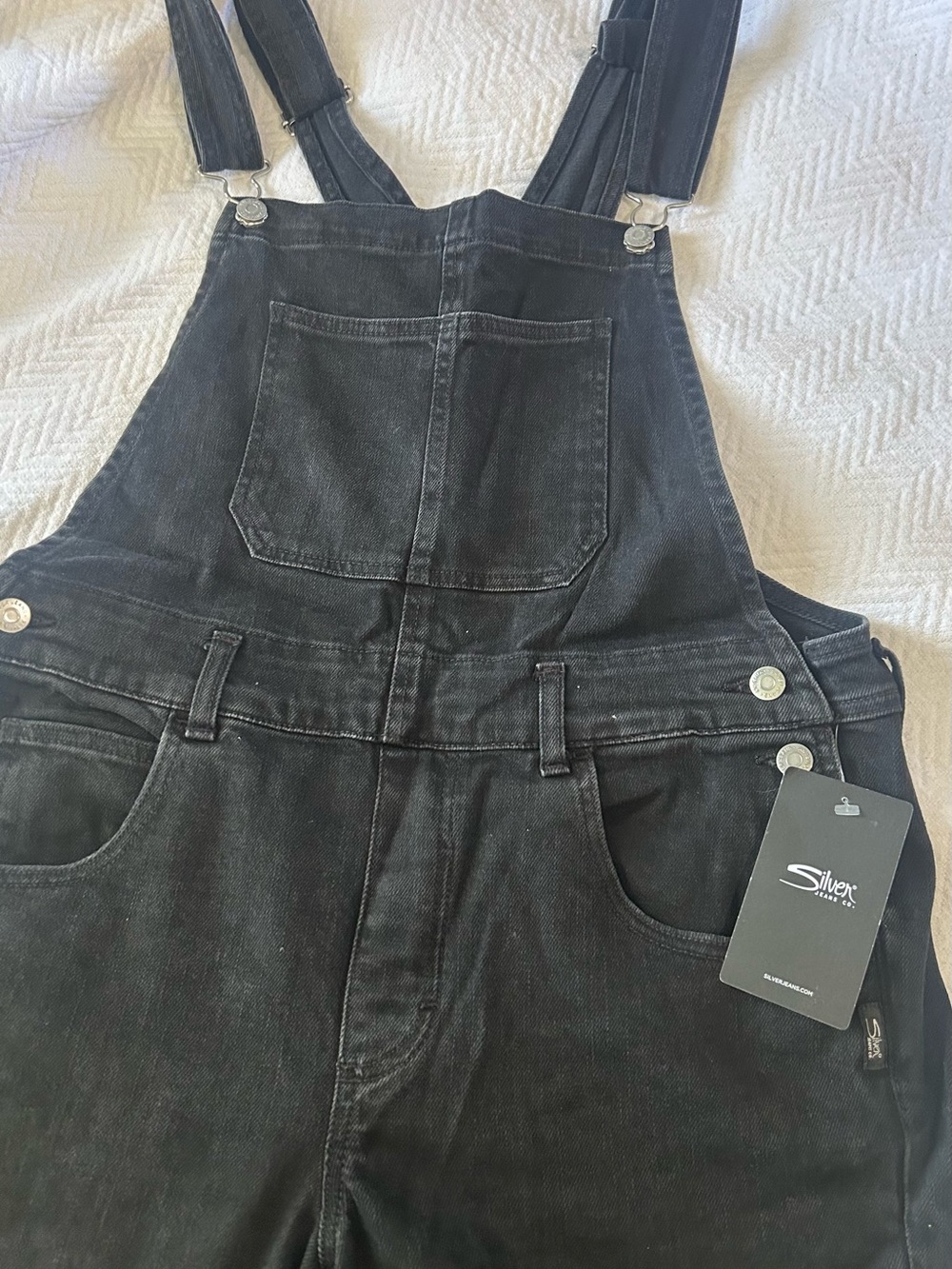 Silver Jeans Black Denim Overalls